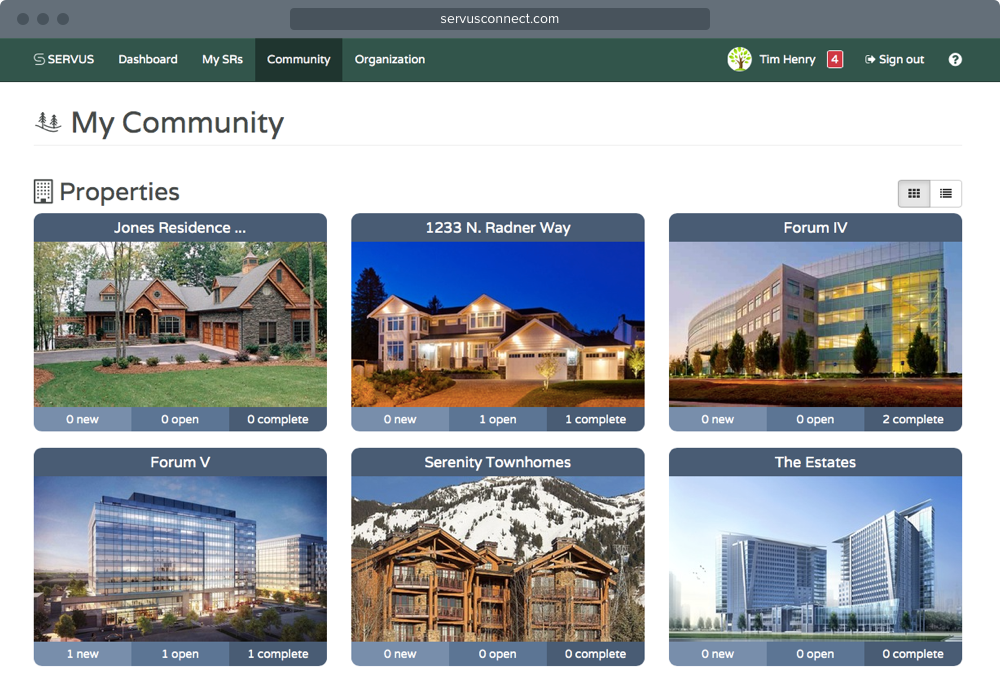 Property Managers wanted an easy way to manage multiple properties and see their entire portfolio. This first idea allowed them to switch between properties visually or through data in a table.